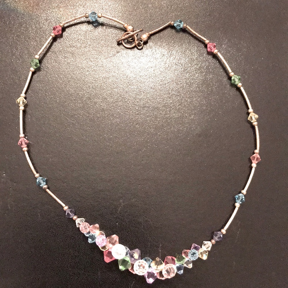 Rock candy necklace with Swarovski sterling silver